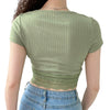 Cropped Top For Women Ribbed Short Sleeve Summer Tops Bennys Beauty World