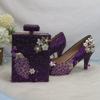 Crystal Bridal Wedding Shoes And Bag Set Bennys Beauty World