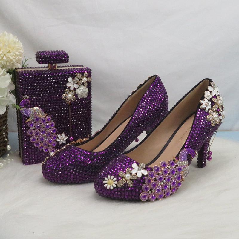 Crystal Bridal Wedding Shoes And Bag Set Bennys Beauty World