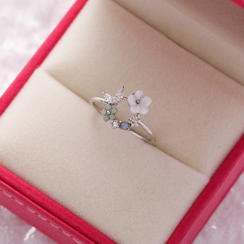 Flower crystal sale ring