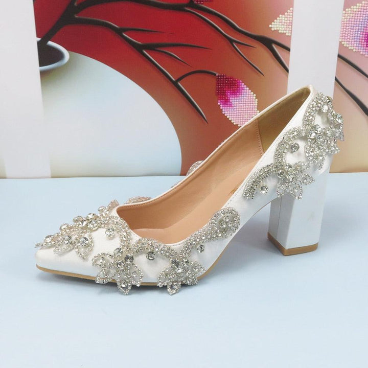 Crystal Pointed Toe Wedding Shoes And Bag Set Bennys Beauty World