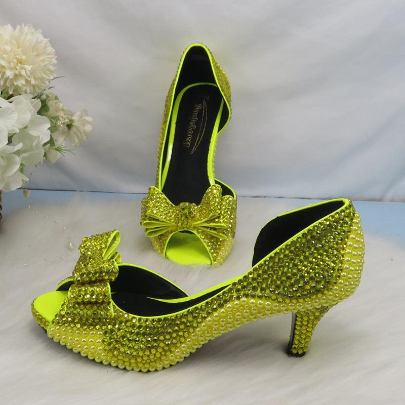 Crystal Women Wedding Shoes And Matching Bags Bennys Beauty World