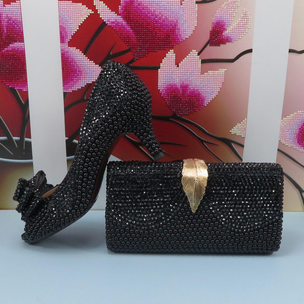 Crystal Women Wedding Shoes With Matching Bags Bennys Beauty World