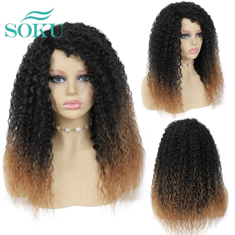 Curly Synthetic Mixed Human Wigs For Black Women 18 Inches Bennys Beauty World