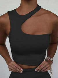 Cut Out Sexy Crop Off Shoulder Solid 2022 Skinny Sport Short Tops Women Tank Irregular Summer Tube Tops Bennys Beauty World