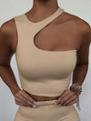 Cut Out Sexy Crop Off Shoulder Solid 2022 Skinny Sport Short Tops Women Tank Irregular Summer Tube Tops Bennys Beauty World