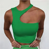 Cut Out Sexy Crop Off Shoulder Solid 2022 Skinny Sport Short Tops Women Tank Irregular Summer Tube Tops Bennys Beauty World