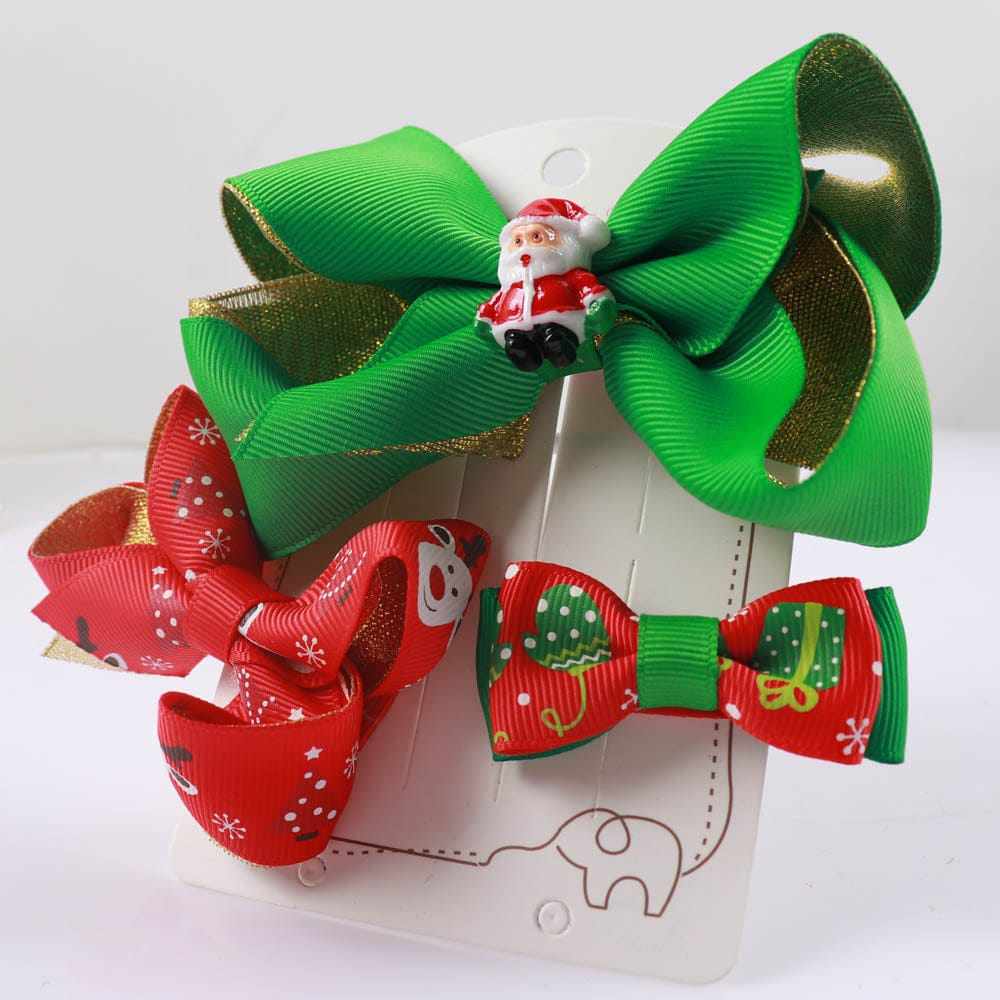 Cute Girls' Hair Clips Set. Christmas Handmade Hair Clips Bennys Beauty World