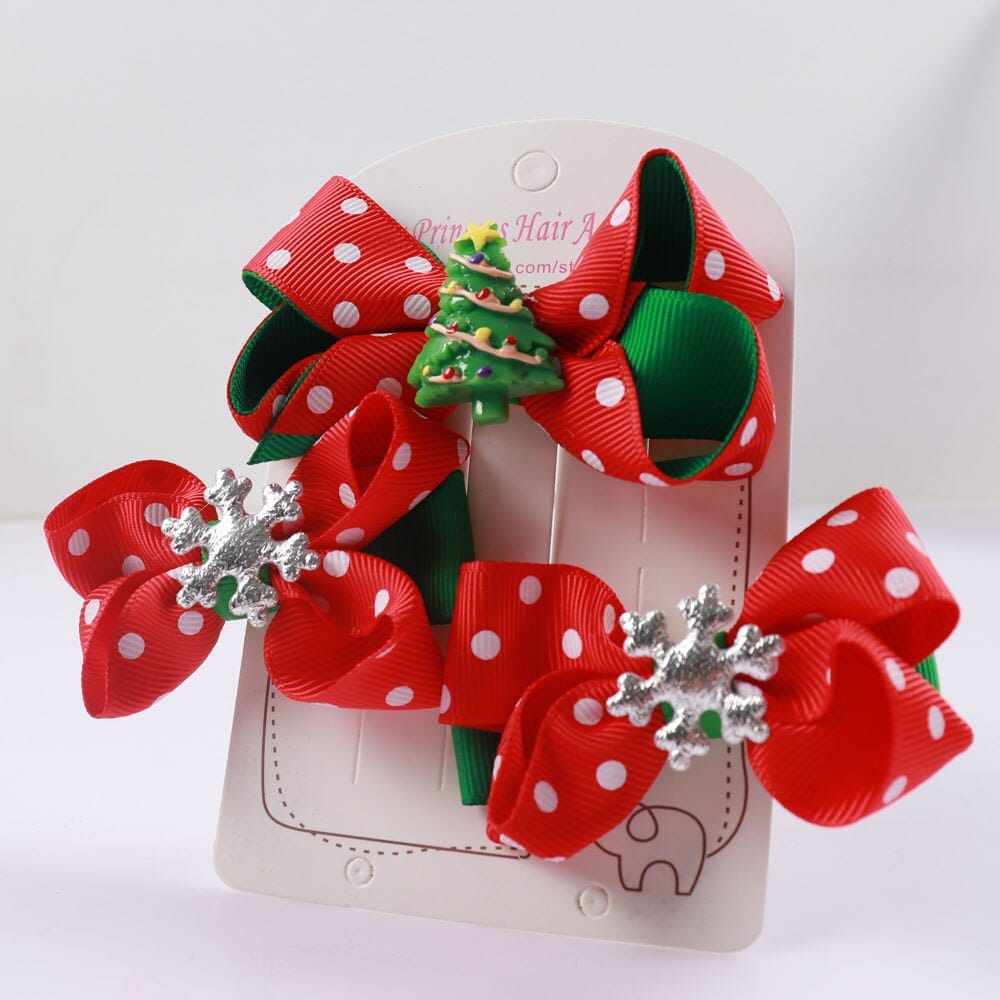 Cute Girls' Hair Clips Set. Christmas Handmade Hair Clips Bennys Beauty World