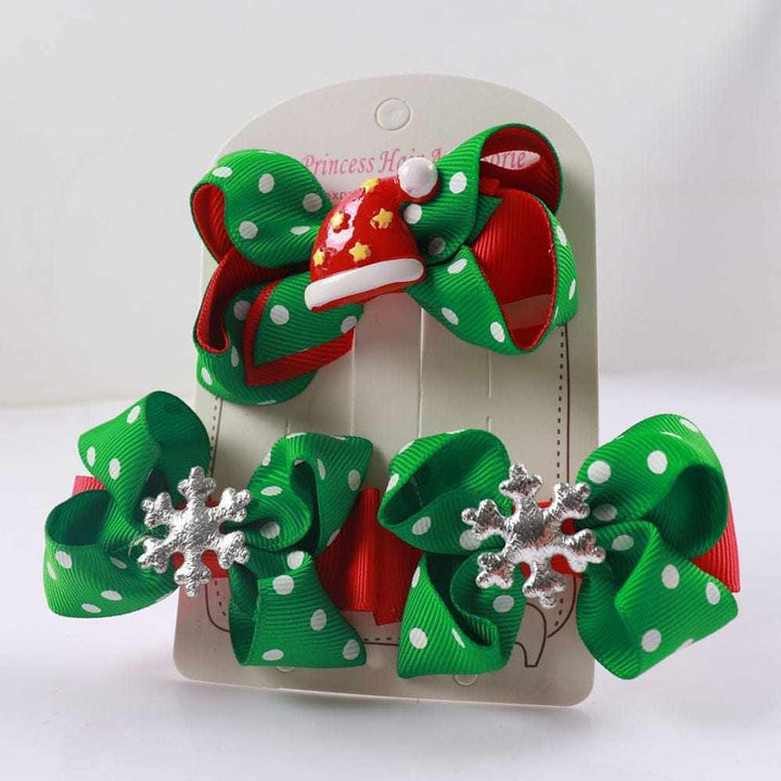 Cute Girls' Hair Clips Set. Christmas Handmade Hair Clips Bennys Beauty World