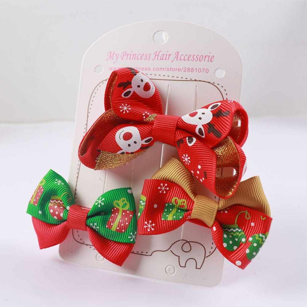 Cute Girls' Hair Clips Set. Christmas Handmade Hair Clips Bennys Beauty World