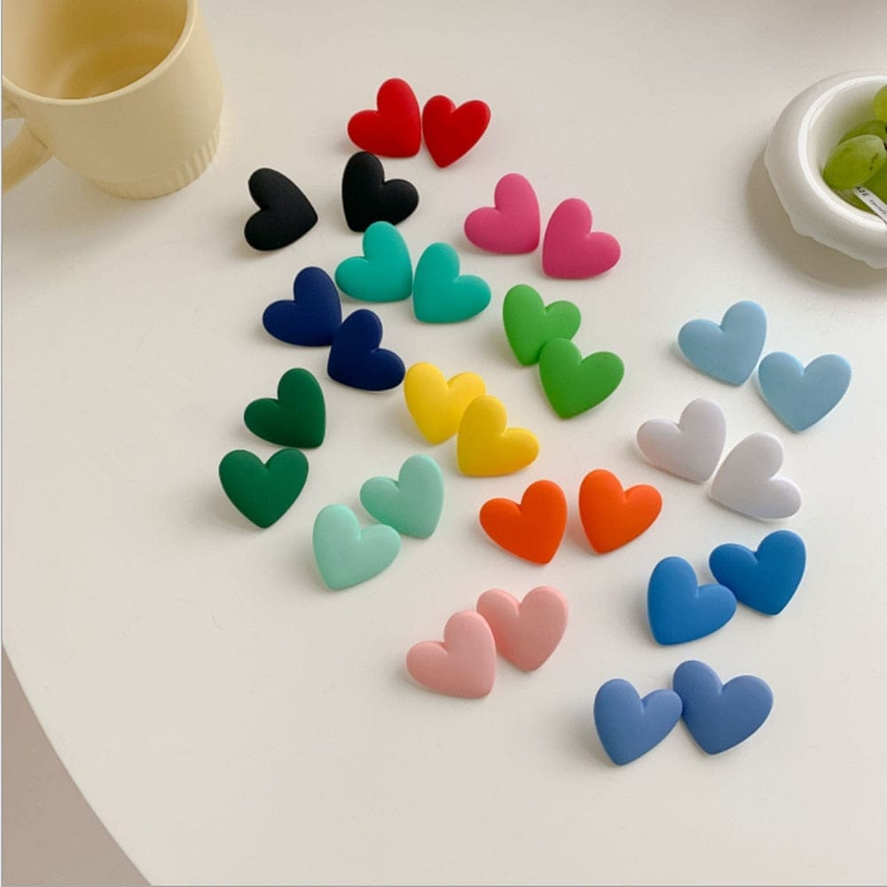 Cute Korean Heart Earrings New Boho  Heart Stud Earrings Bennys Beauty World