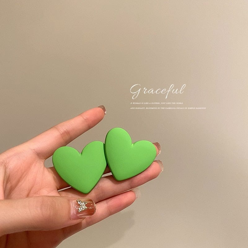 Cute Korean Heart Earrings New Boho  Heart Stud Earrings Bennys Beauty World