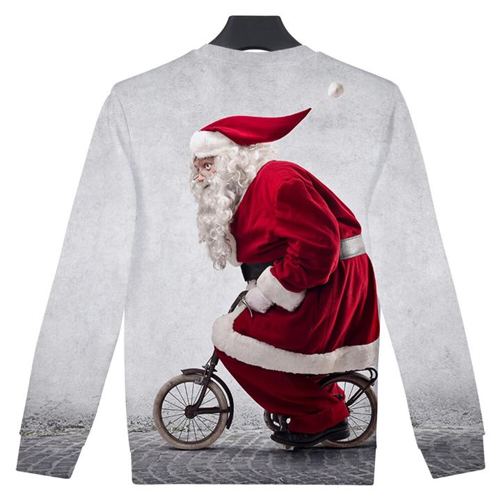 Cycling Santa Sweat Shirt Bennys Beauty World