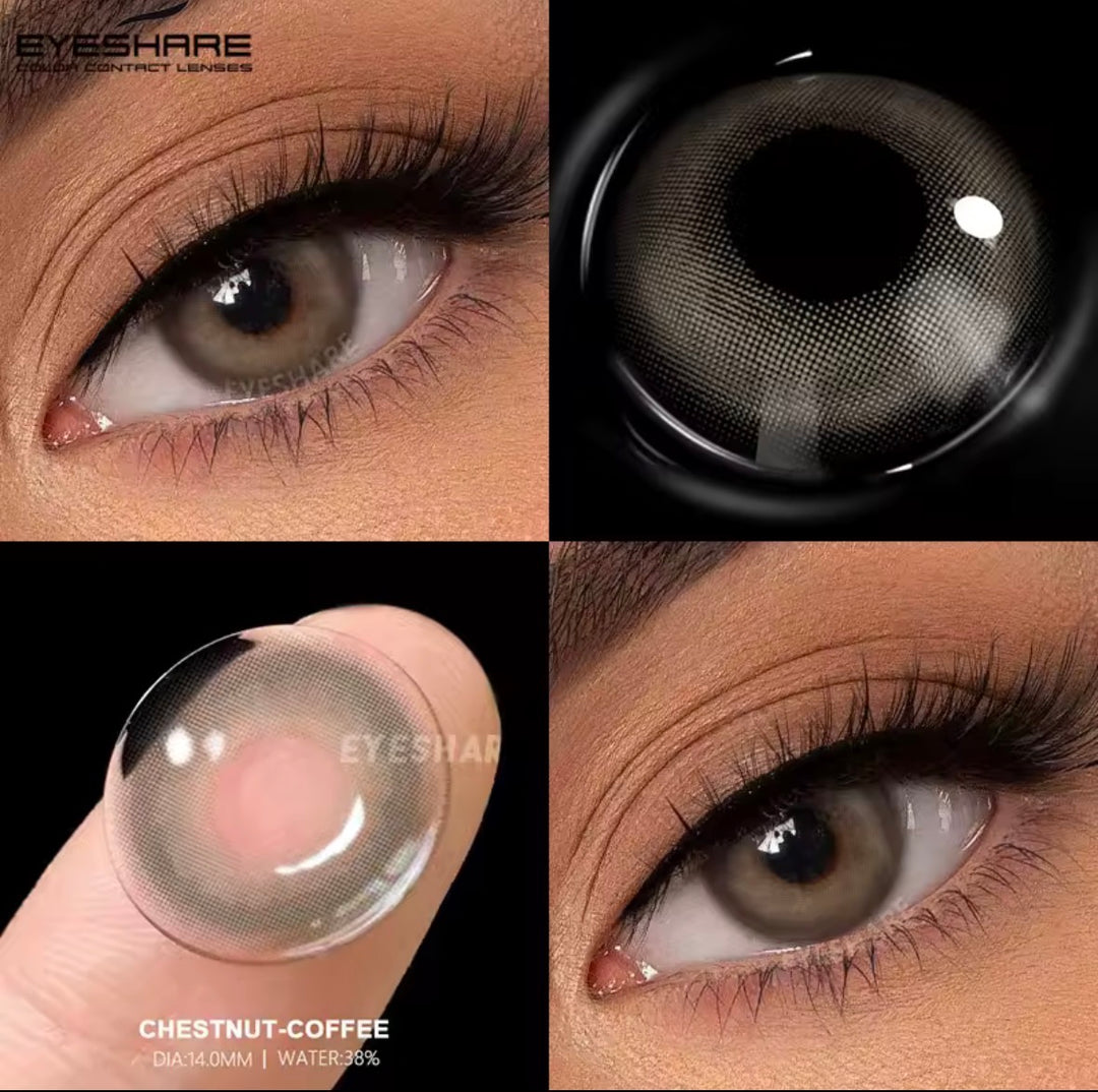 1 Pair Yearly  Beauty Contact Lenses Black, Brown Coffee