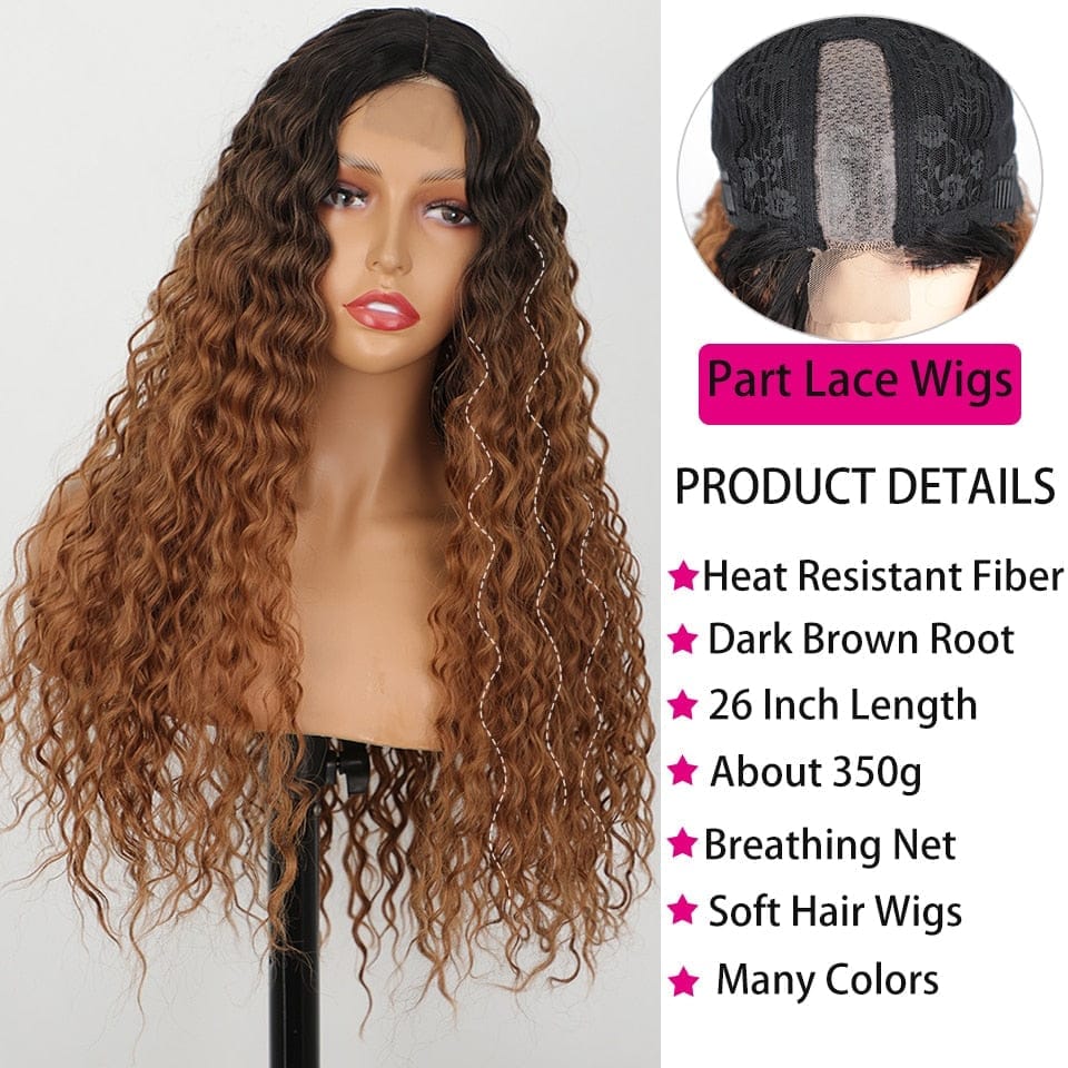 Deep Curly Synthetic Ombre Lace Wigs Bennys Beauty World