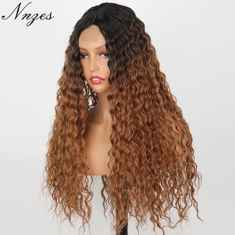 Deep Curly Synthetic Ombre Lace Wigs Bennys Beauty World