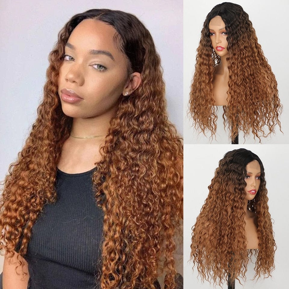 Deep Curly Synthetic Ombre Lace Wigs Bennys Beauty World