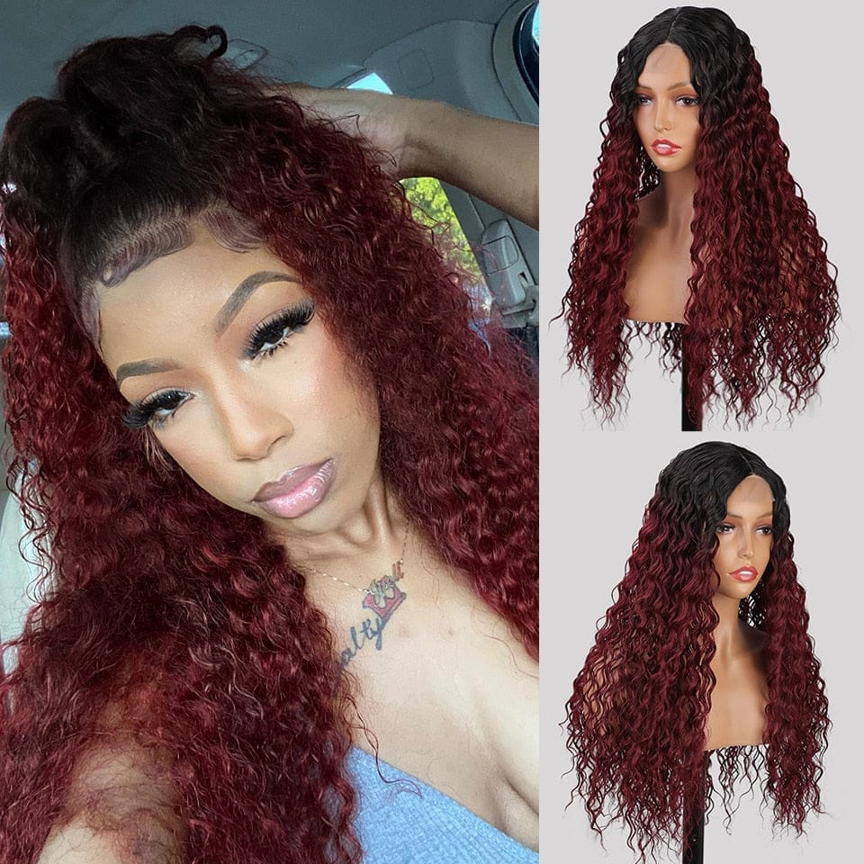 Deep Curly Synthetic Ombre Lace Wigs Bennys Beauty World