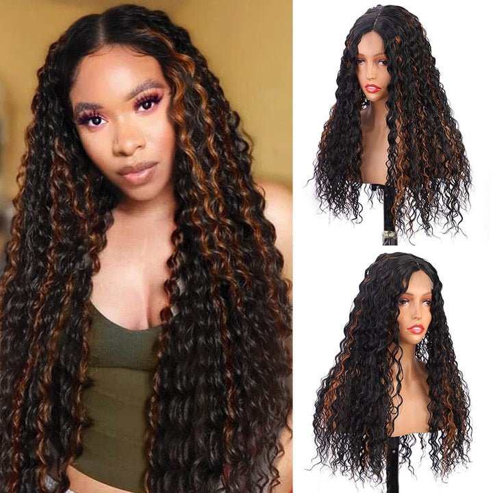 Deep Curly Synthetic Ombre Lace Wigs Bennys Beauty World