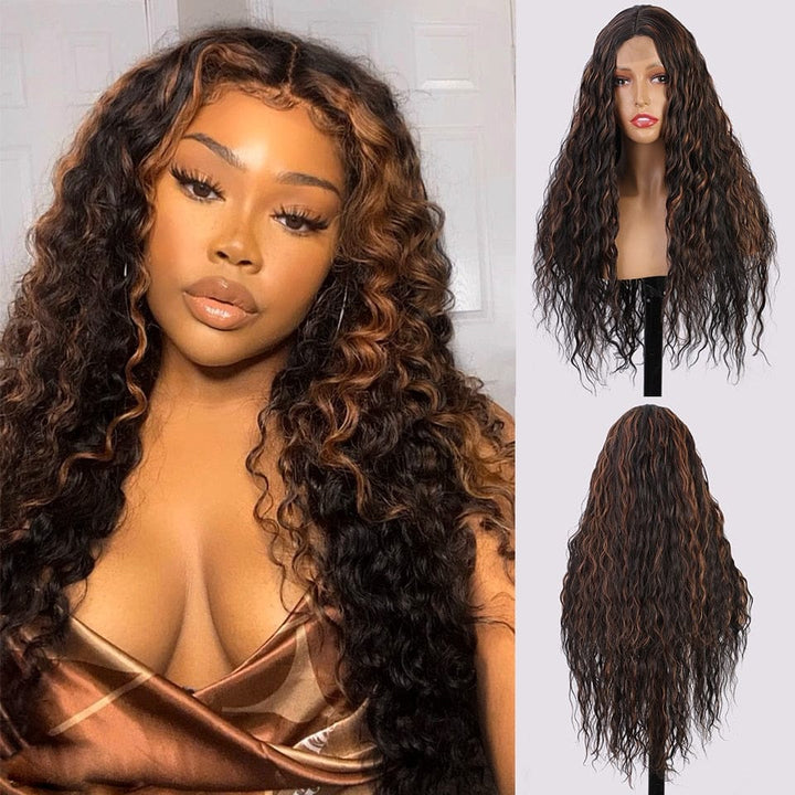 Deep Curly Synthetic Ombre Lace Wigs Bennys Beauty World