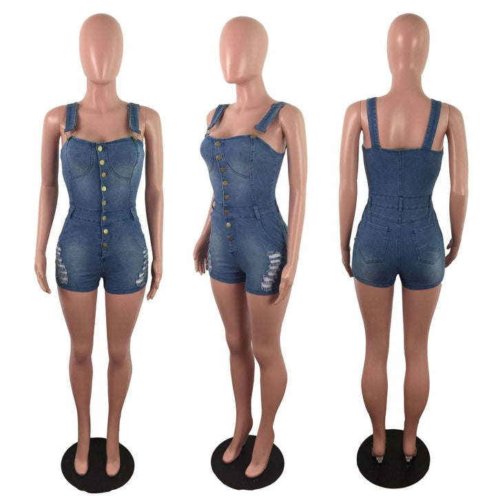 Denim slim jumpsuit Bennys Beauty World