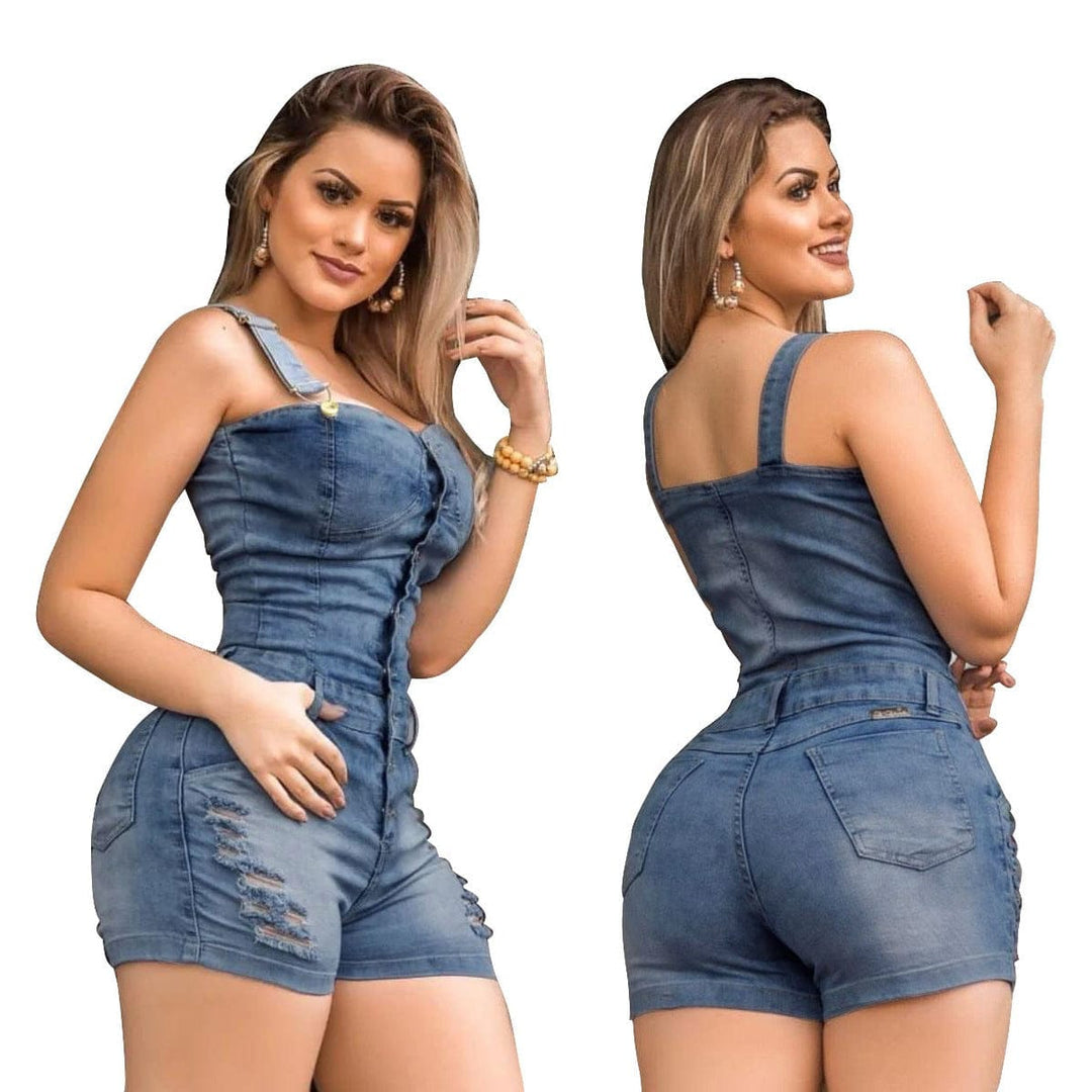 Denim slim jumpsuit Bennys Beauty World