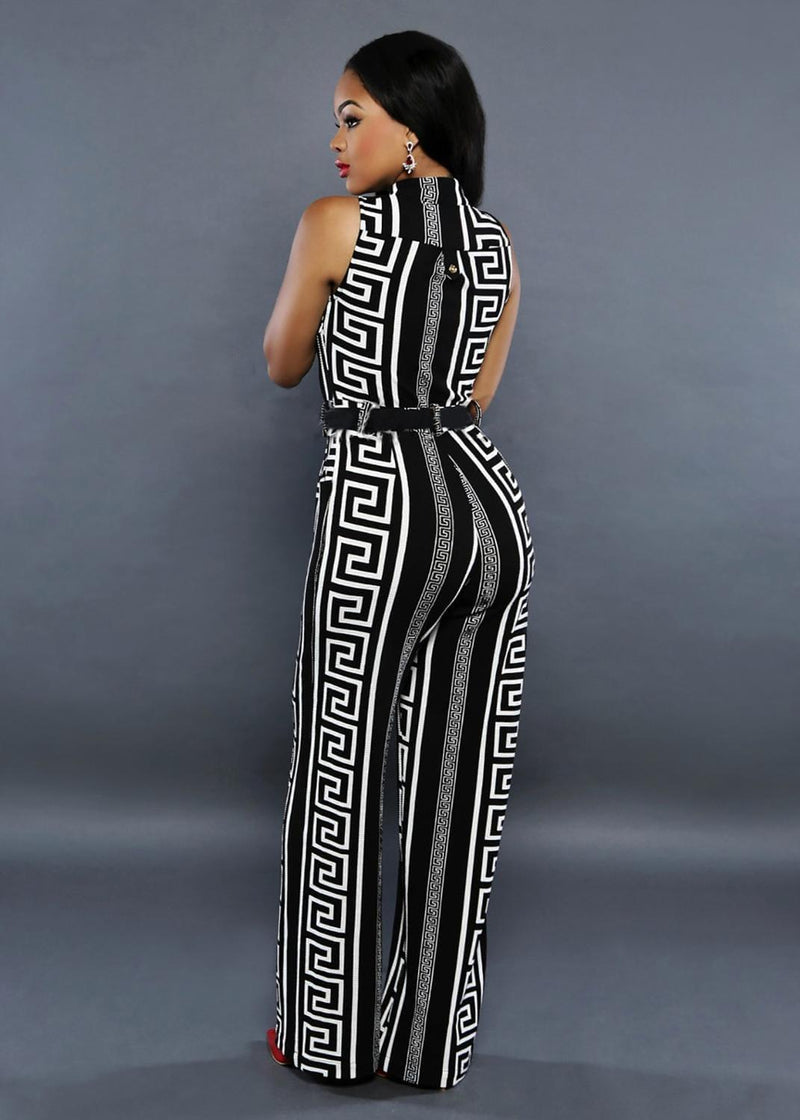 Design Printed Straight Pant Jumpsuit For Women Bennys Beauty World