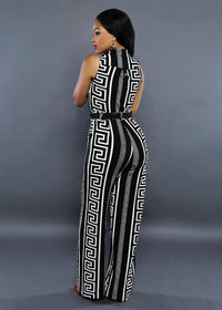Design Printed Straight Pant Jumpsuit For Women Bennys Beauty World