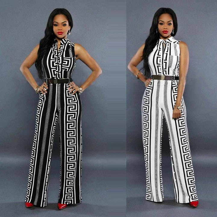 Design Printed Straight Pant Jumpsuit For Women Bennys Beauty World