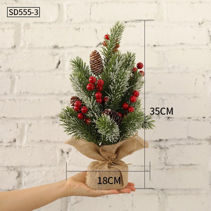 Desktop Christmas Tree Small Mini Ornaments Potted Plants Bennys Beauty World