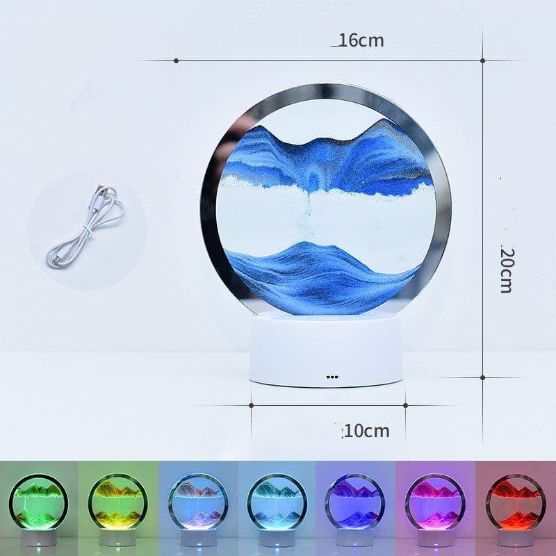 Desktop Quicksand Painting Dynamic Decoration Hourglass Lamp Bennys Beauty World
