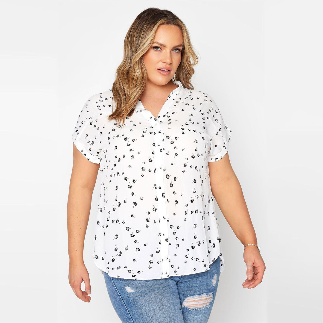 Dot Print Blouse For Women V-Neck Long Sleeve Top Bennys Beauty World