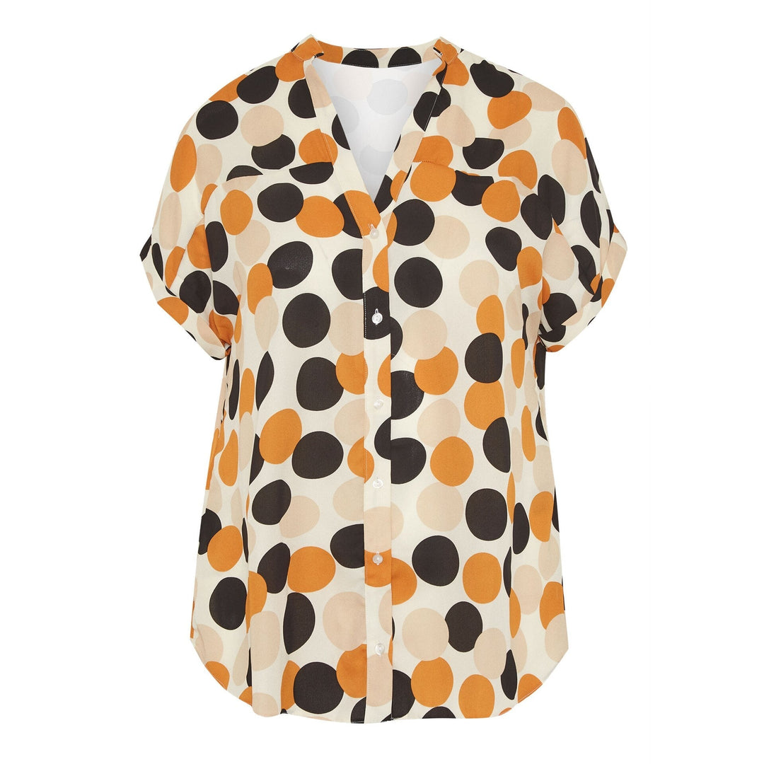 Dot Print Blouse For Women V-Neck Long Sleeve Top Bennys Beauty World