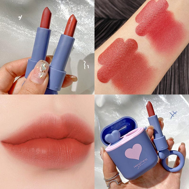 Double Tube Velvet Lipstick Matte Matte Earphone Storage Box Portable Bennys Beauty World