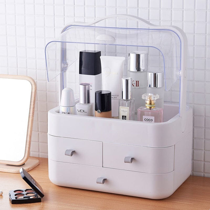 Double door dust cover makeup storage box Bennys Beauty World