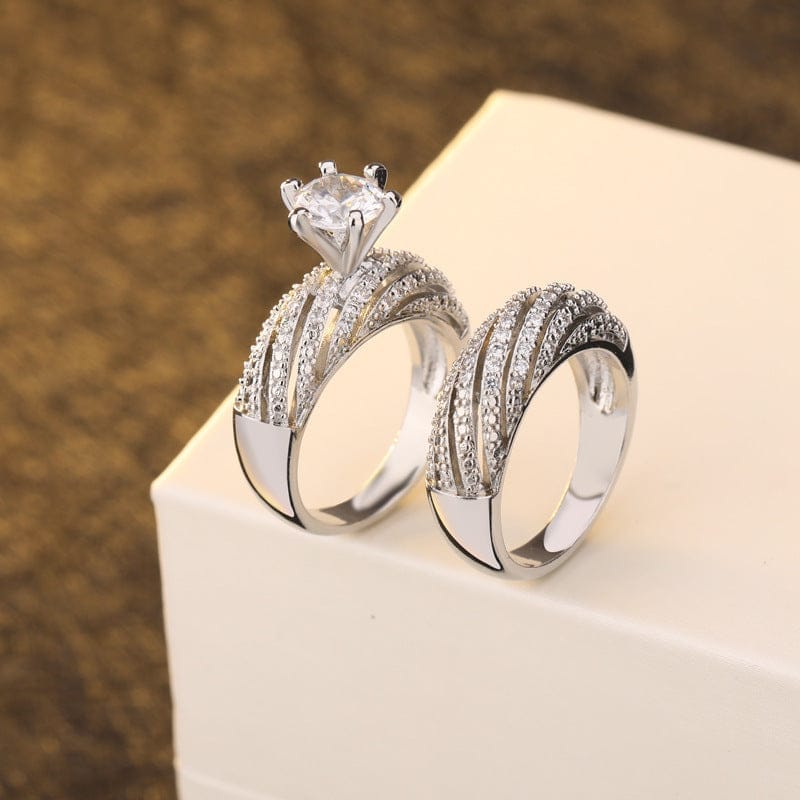 Double layer ring set 925 wedding ring Bennys Beauty World