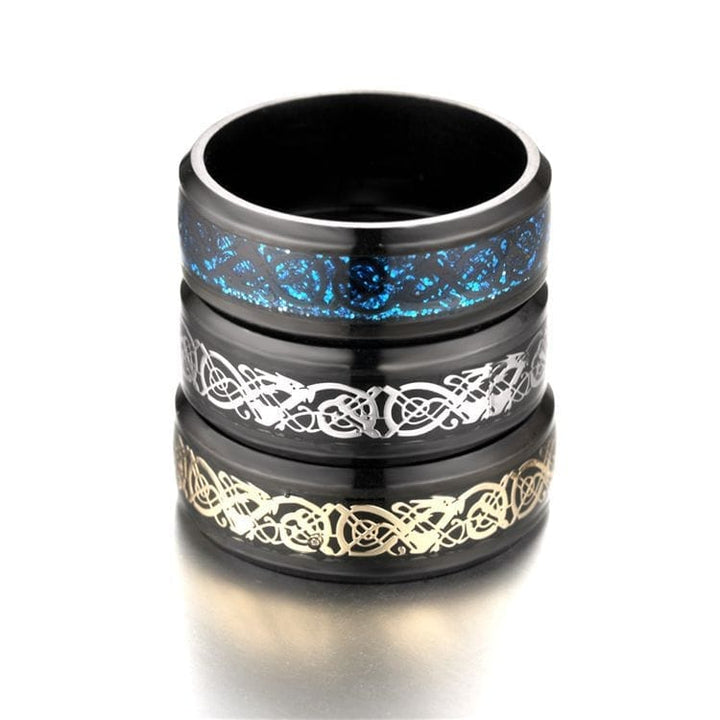 Dragon Pattern Rings Men Stainless Steel Ring Bennys Beauty World