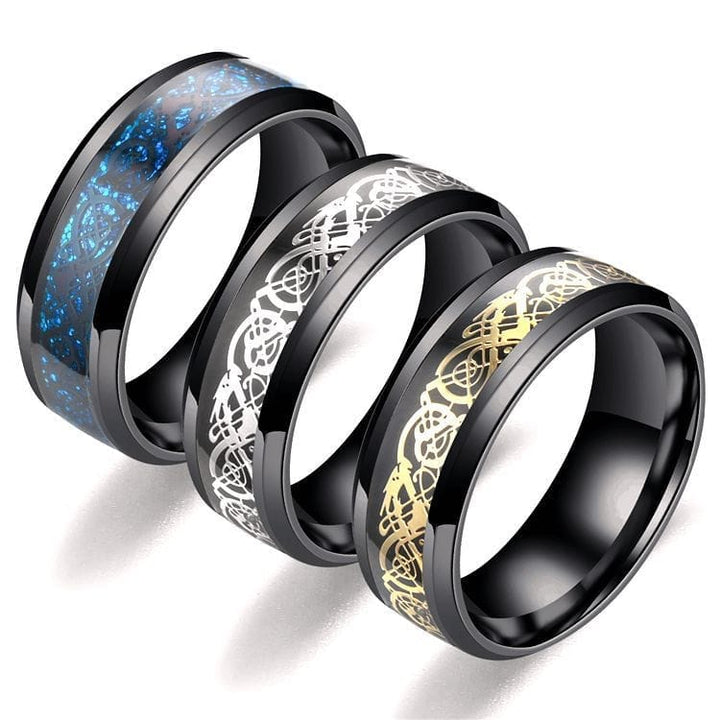 Dragon Pattern Rings Men Stainless Steel Ring Bennys Beauty World