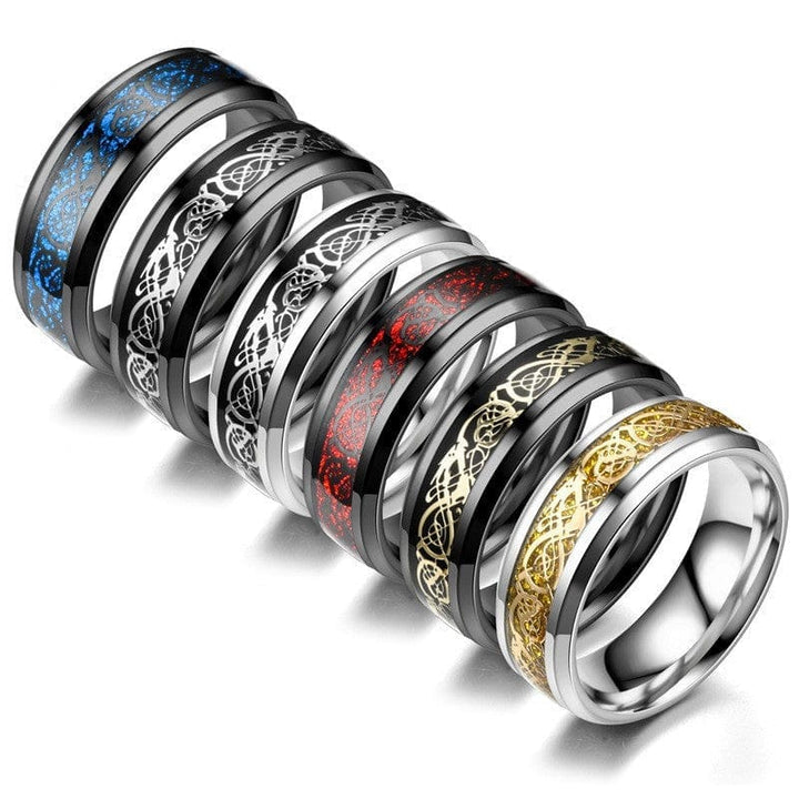 Dragon Pattern Rings Men Stainless Steel Ring Bennys Beauty World