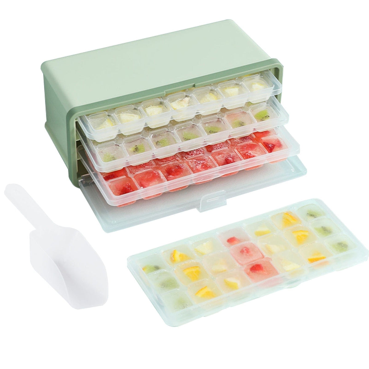 Drawer Type Plastic Ice Cube Mold Maker With Lid And Bin For Beer Cooling Ice Cube Tray Bennys Beauty World