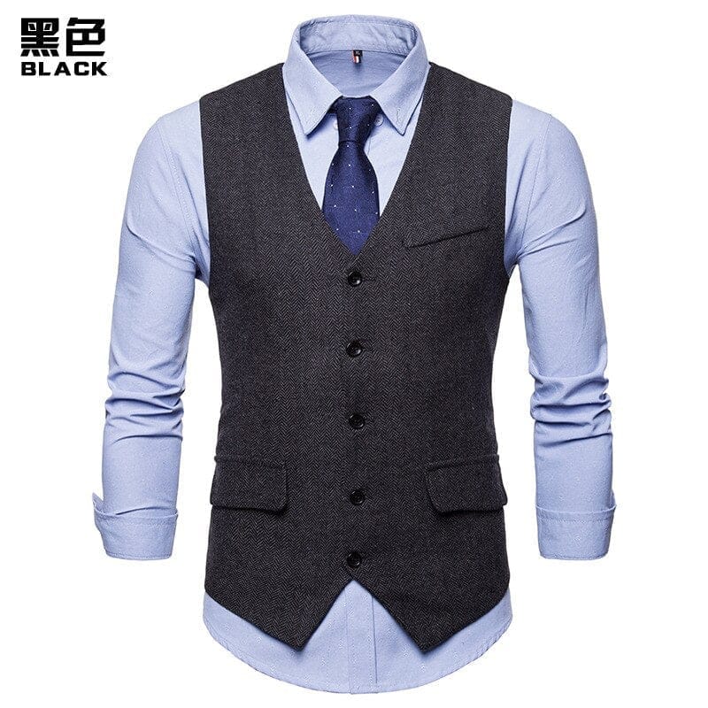 Dress Vests Men 2018 Hombre Suit Vest Male Waistcoat. Sleeveless Formal Vest XXL Bennys Beauty World