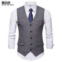 Dress Vests Men 2018 Hombre Suit Vest Male Waistcoat. Sleeveless Formal Vest XXL Bennys Beauty World