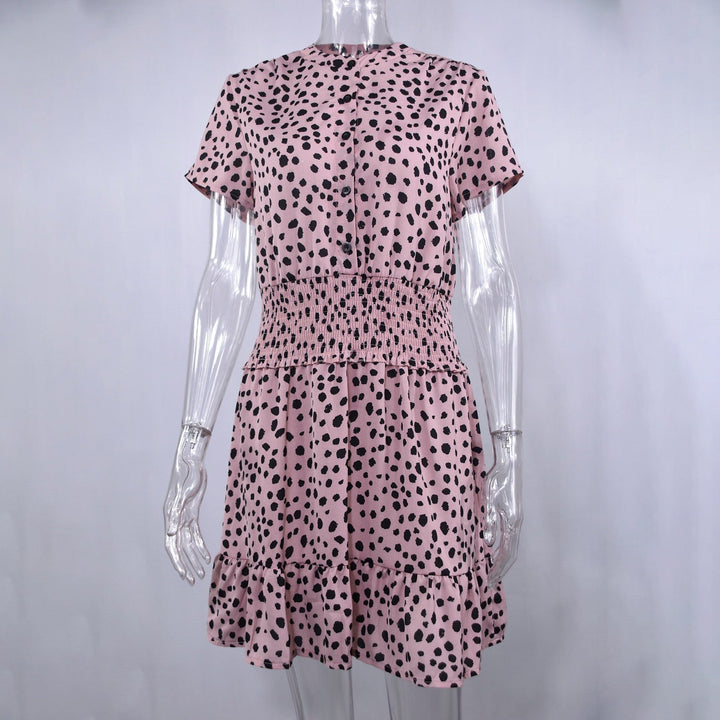 Dress Women Leopard Casual Black Summer Ruffle Mini Dresses Bennys Beauty World