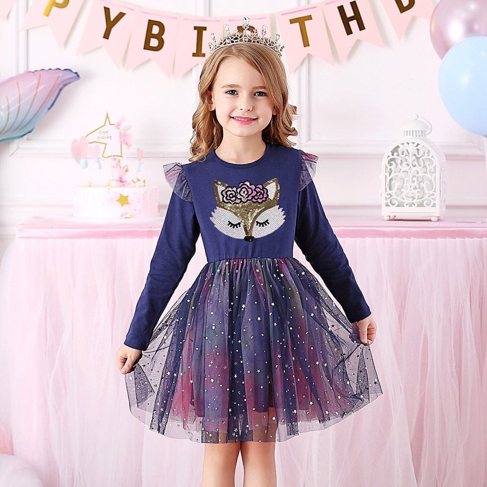 Dresses for Girls Star Sequins Princess Dress Bennys Beauty World