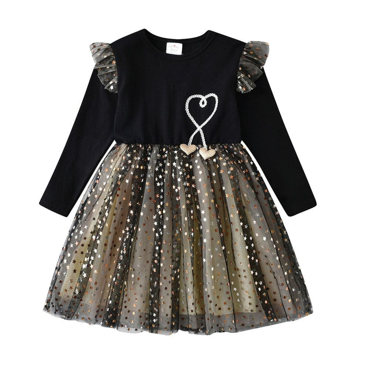 Dresses for Girls Star Sequins Princess Dress Bennys Beauty World