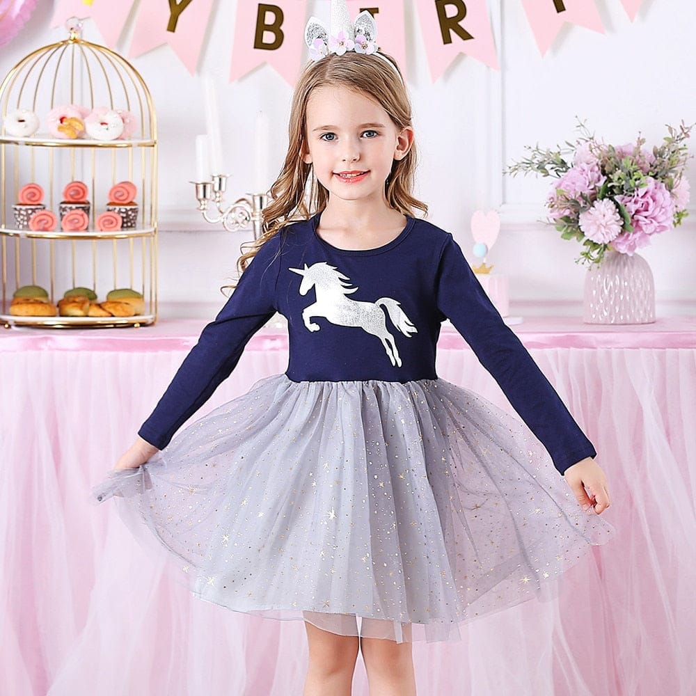 Dresses for Girls Star Sequins Princess Dress Bennys Beauty World