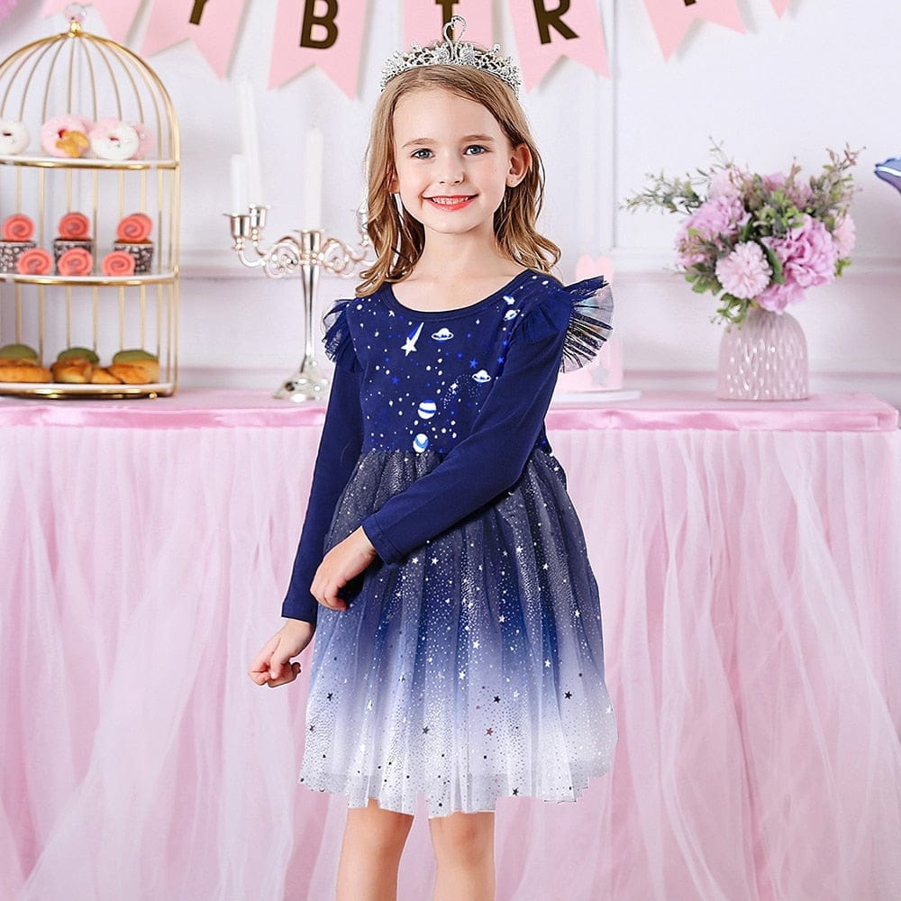 Dresses for Girls Star Sequins Princess Dress Bennys Beauty World