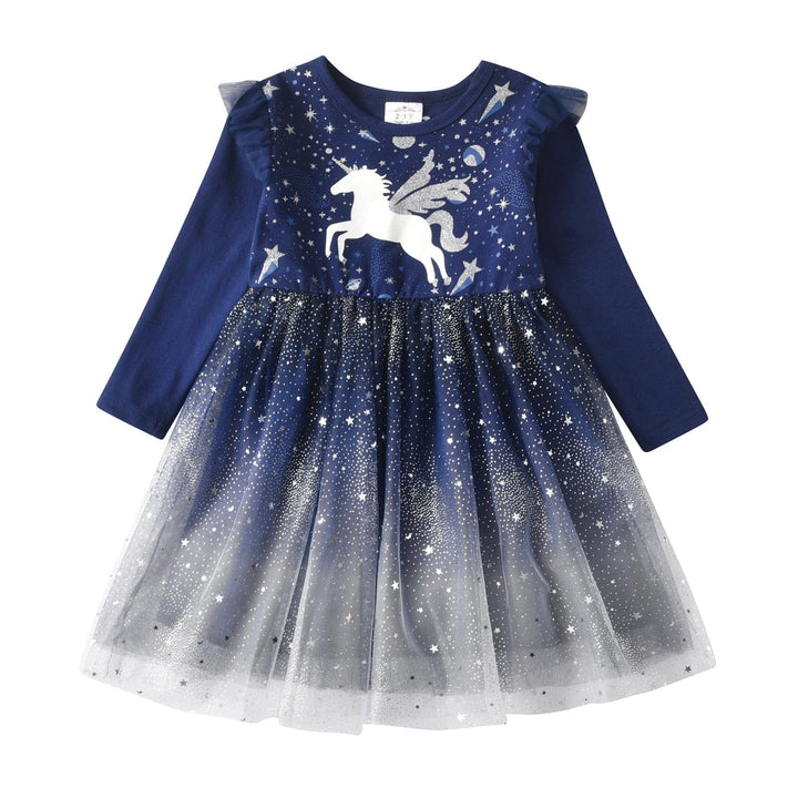 Dresses for Girls Star Sequins Princess Dress Bennys Beauty World