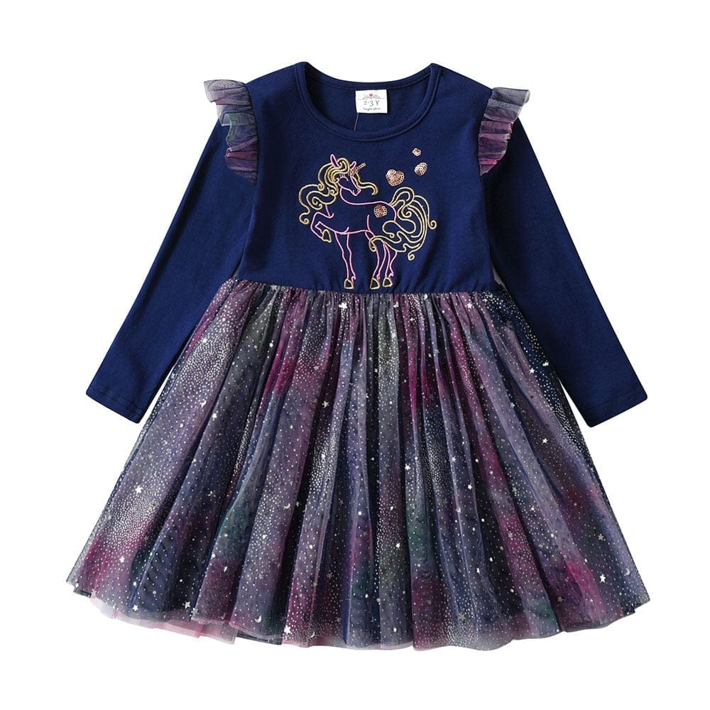 Dresses for Girls Star Sequins Princess Dress Bennys Beauty World